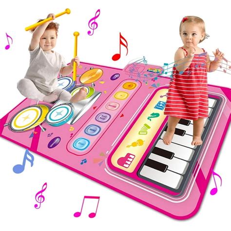 Style-Carry Piano & Drum Mat, 2 in 1 Early Learning Toys for 1-2 Year ...