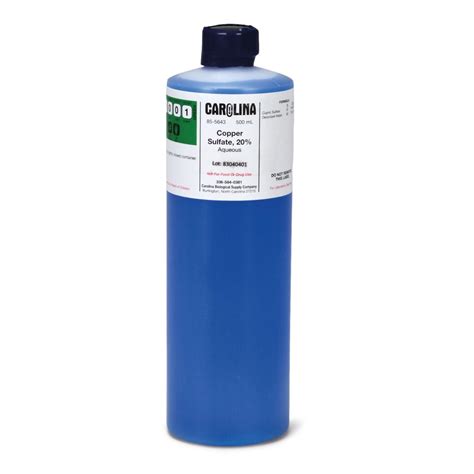 Copper Sulfate Solution, 20%, Laboratory Grade, 500 mL | Carolina ...