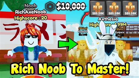 Rich Noob VS Anime Race Clicker Noob With No Gamepass Got Best Shiny