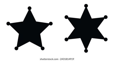 Sheriff Star Icon Set Basic Simple Stock Vector (Royalty Free ...