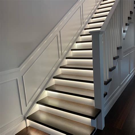 Hamptons Style Stairs With Led Light Strips Hamptonsstyle