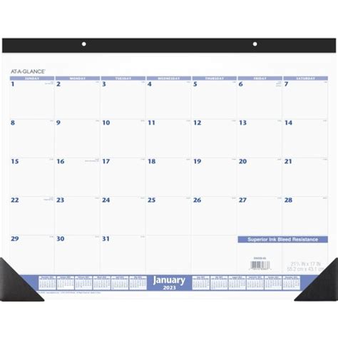 AT-A-GLANCE 2023 RY Monthly Desk Pad Calendar, Blue/Gray, Large, 21 3/4 ...