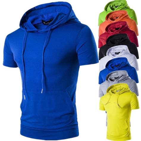 Mens Hooded T Shirt Mens Hooded Mens Summer Mens Tshirts