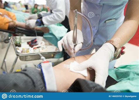 Blood Donation Testingnurses Collect Blood From Blood Donor For Blood