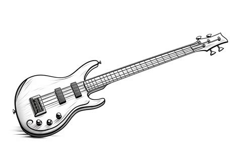 How To Draw A Bass Guitar Yonderoo