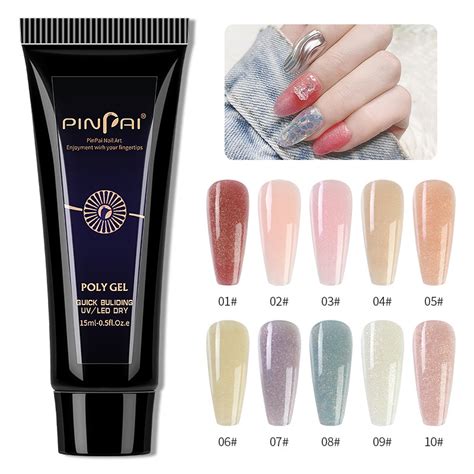 Litfly Pinpai Nail Extension Gel Set Solid Uv Gel Glitter Crystal Model