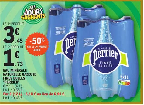 Promo EAU MINÉRALE NATURELLE GAZEUSE FINES BULLES PERRIER chez E Leclerc