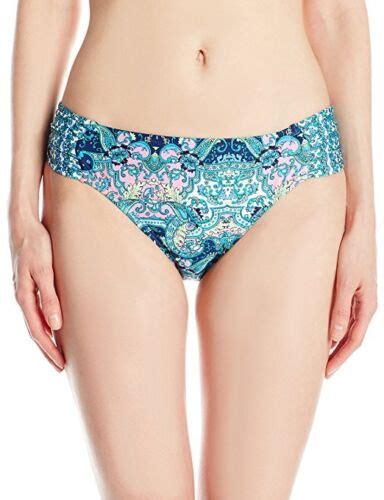 Kenneth Cole Reaction Womens Scarfs On Deck Ruched Tab Swim Bikini