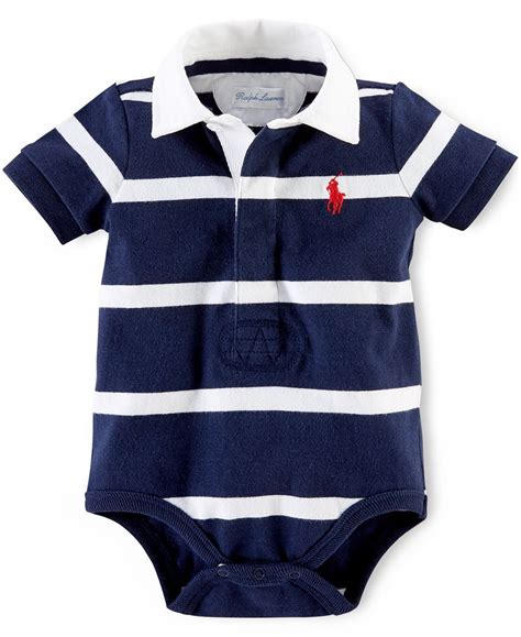 Polo Ralph Lauren Baby Boys Striped Polo Bodysuit Kids And Baby Macy