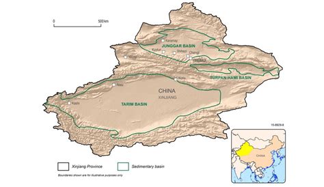 A Map Of The Xinjiang Province Showing The Location Of Junggar Tarim