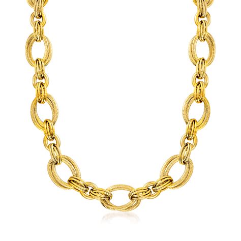 Italian 18kt Yellow Gold Link Necklace | Ross-Simons