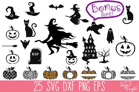 Halloween SVG Bundle Bonus Font By Anastasia Feya Fonts SVG Cut