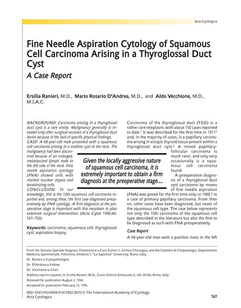 Pdf Fine Needle Aspiration Cytology Of Squamous Cell Carcinoma