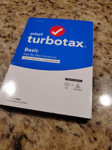 Turbotax Basic 2020 Desktop Tax Software Federal Returns Federal E