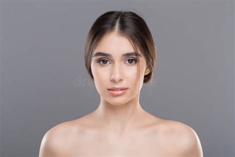 Attractive Millennial Nude Woman With Perfect Skin Stock Image Image