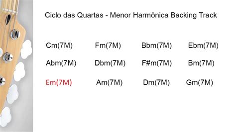 Ciclo das Quartas Menor Harmônica Backing Track YouTube