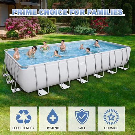 Bestway Rectangular Above Ground Pool Luxury Swimming Bath Spa Set 7