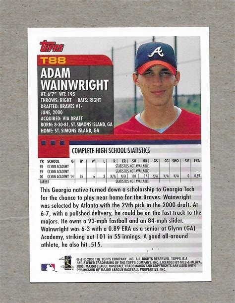 Topps Traded Adam Wainwright Rookie Card T Rc Set Break