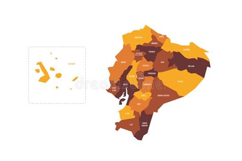 Mapa Pol Tico Do Equador Das Divis Es Administrativas Ilustra O Do