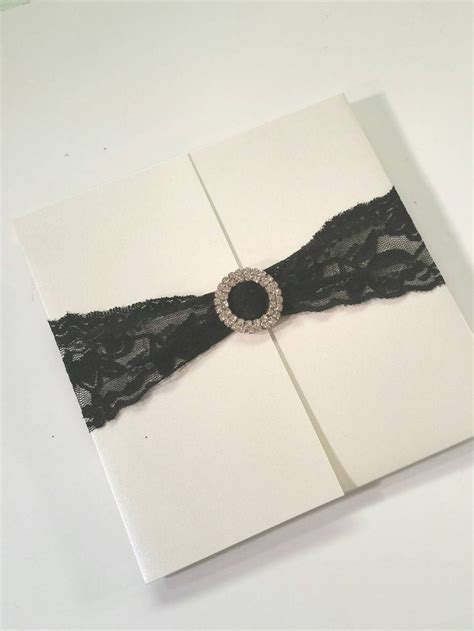 Wedding Invitation - Invitation Suite - Lace Invitations - Black ...