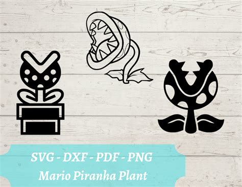 Mario Piranha Plant SVG File, Video Game Piranha Flower From Super ...