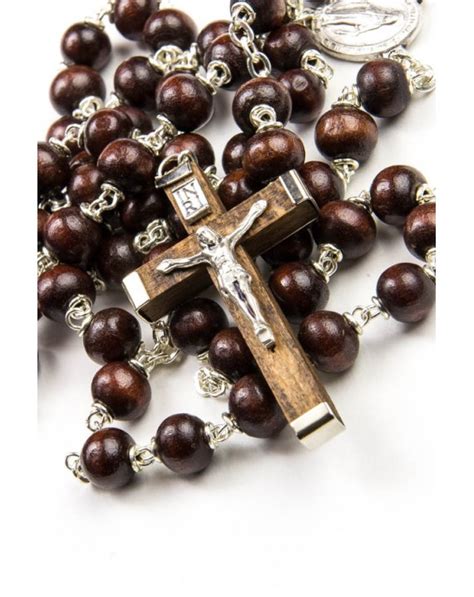 Dark Wood Beads Rosary Vatican T