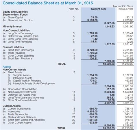 Consolidated Financial Statements Excel Template