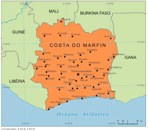 Blog De Geografia Mapa Da Costa Do Marfim