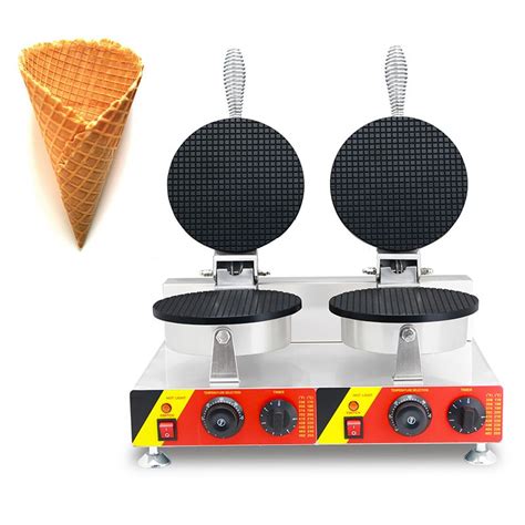 2019 Commercial Double Head Ice Cream Cone Waffle Maker Iron 220v 110v