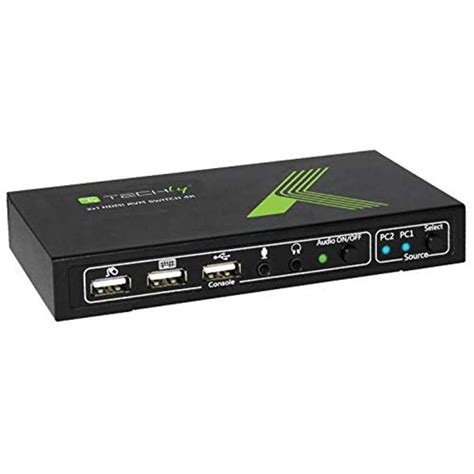 Techly 2x1 USB HDMI KVM Switch 4Kx2K IDATA KVM HDMI2U Interruptor KVM Negro