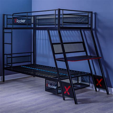 X Rocker Armada Gamer Setup Twin Twin Bunk Bed With Built In Gaming