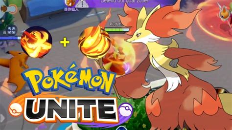 Pokemon Unite Mobile Delphox Fire Blast Fire Spin Gameplay Youtube