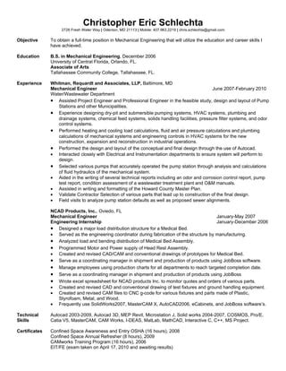 Mechanical Engineer In DC Chris Schlechta PDF