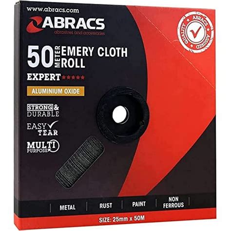 Abracs ABER5050180 Aluminium Oxide Emery Roll 50mm X 50M X 180g