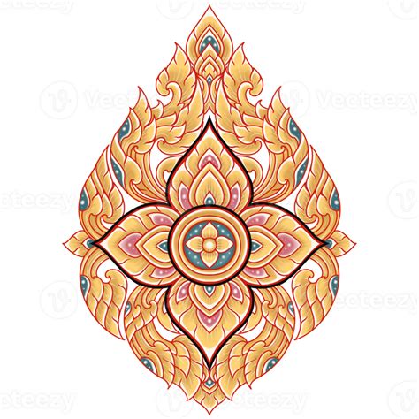 Thai Art Design In The Form Of A Water Drop 42979499 Png