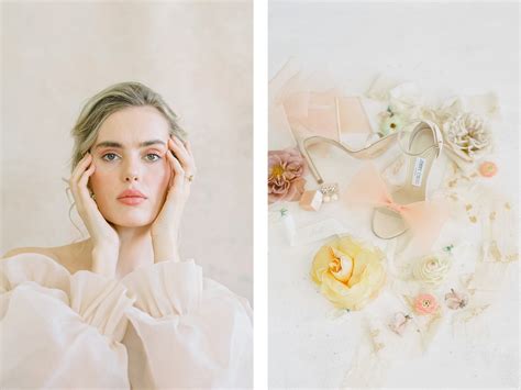 Peach wedding inspiration with spring flowers