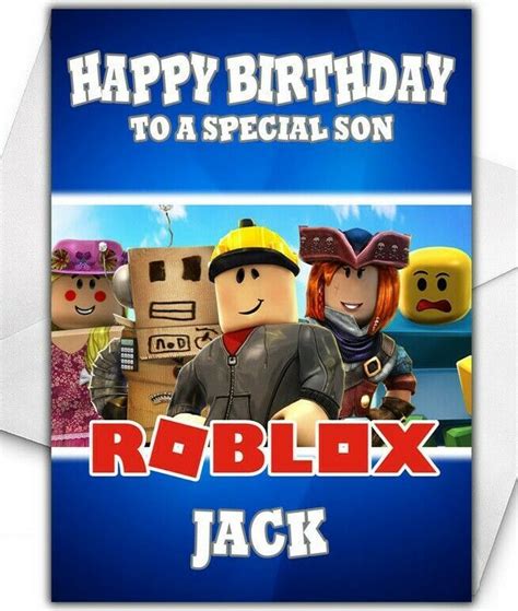 Roblox Personalised Birthday Card Large A Roblox Video Game