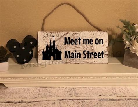 Disney Home Sign Meet Me On Main Street Disney Etsy In 2020 Disney