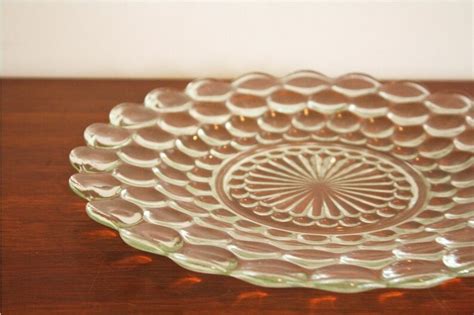 Vintage Clear Glass Honeycomb Platter Serving Tray Etsy