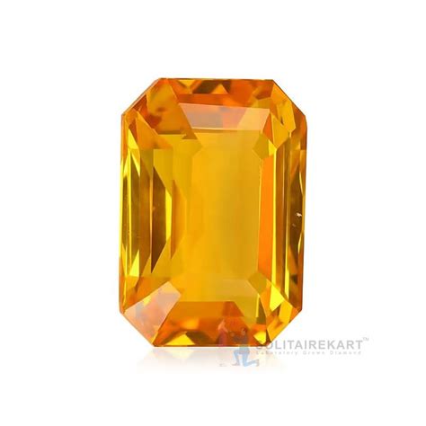 Gemstone Octagonal Unheated Untreated Ceylon Yellow Sapphire For