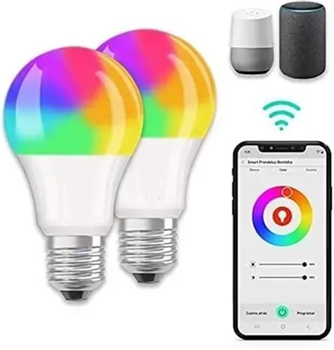 9w Wifi Rgbcw Foco Inteligente Para Alexa Siri Google Home 2 Color De