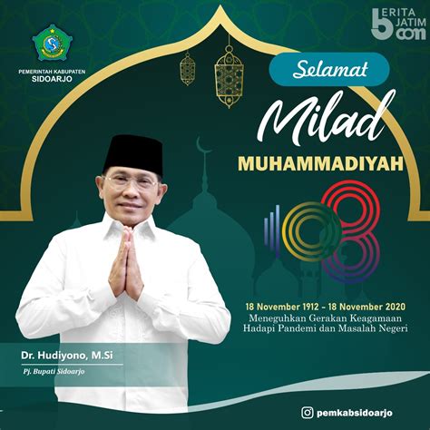 Pj Bupati Sidoarjo Hudiyono Ucapkan Selamat Milad Ke 108 Muhammadiyah