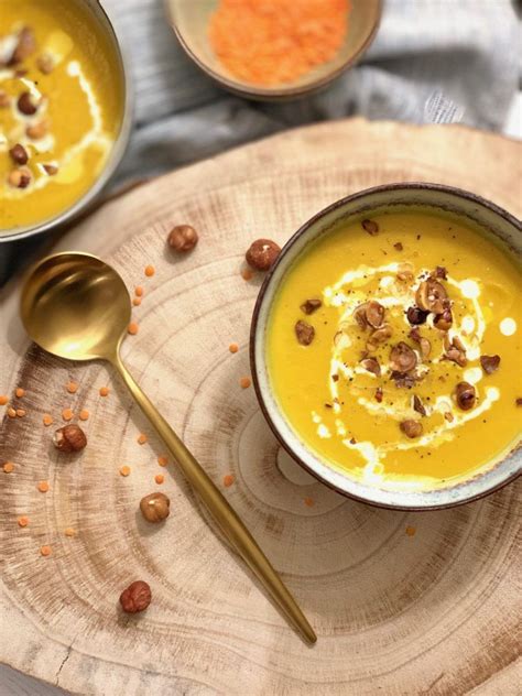 Soupe Carotte Patate Douce Et Lentilles Corail Au Curcuma Et Lhuile