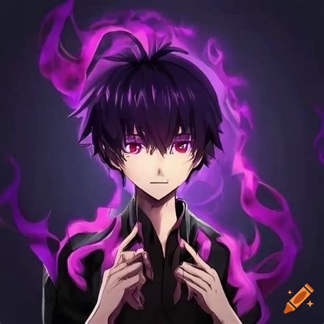 Male Anime Character With Mesmerizing Black Eyes And Swirling Abyss