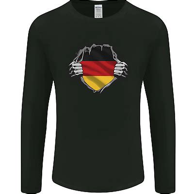 Deutsche Flagge Zerrissen Fitness Deutschland Herren Langärmelig