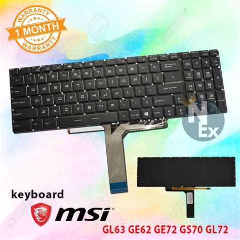 Jual Keyboard MSI GS70 GE62 GE72 GS60 GL62 GL72 GP62 GP72 CX62 GT62