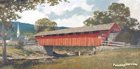 Covered Bridge Painting at PaintingValley.com | Explore collection of ...