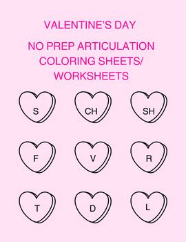 No Prep Valentine S Day Articulation Worksheets By Enchanted Speechie