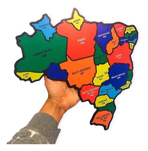 Quebra Cabe A Infantil Do Mapa Do Brasil Em Mdf Colorido Venda Em