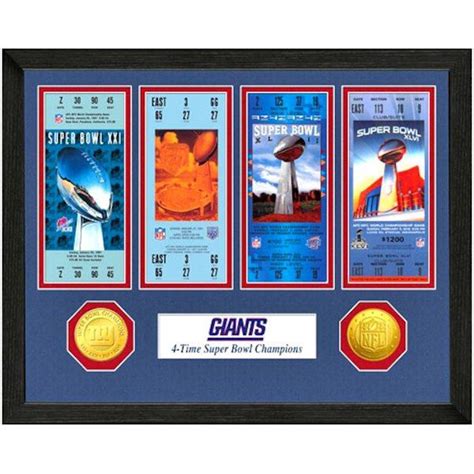 New York Giants Super Bowl Ticket Collection Wall Frame Nfl New York